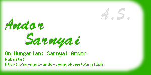 andor sarnyai business card